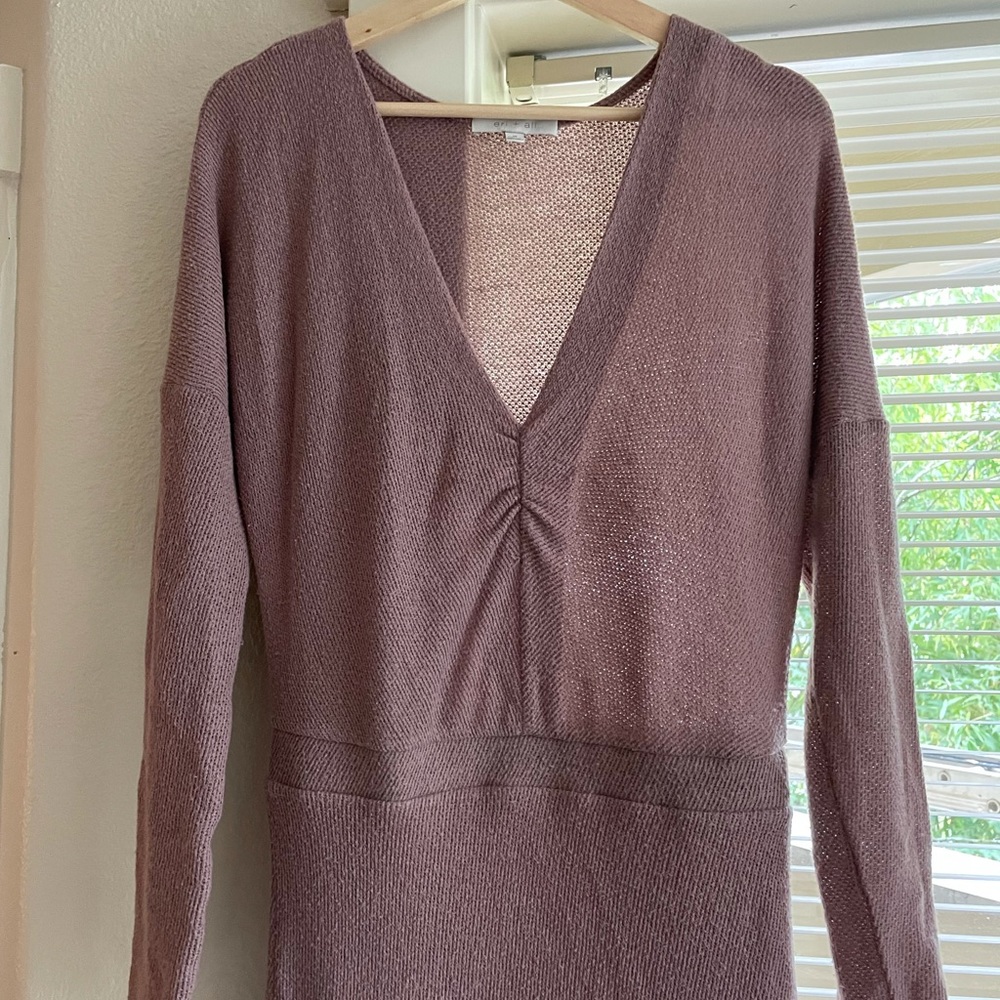 Anthropologie Knit Midi Dress in Mauve